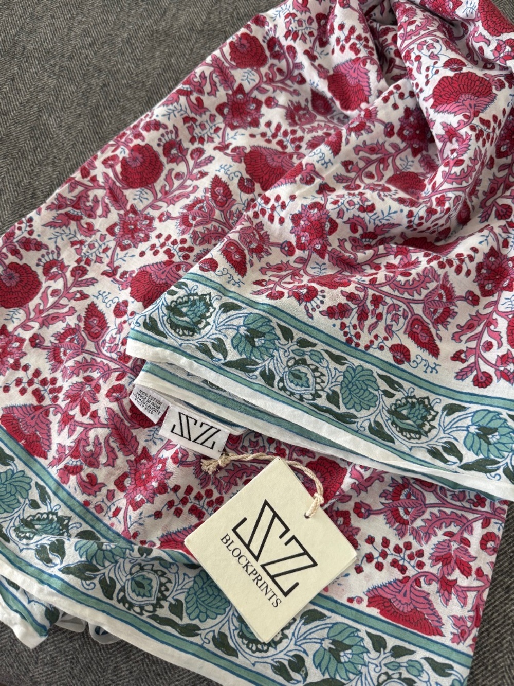 NWT, SZ BLOCKPRINTS, HAND BLOCKED SARONG